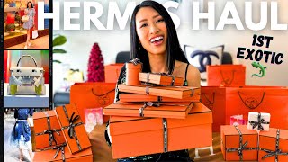 WHAT I GOT FOR CHRISTMAS 2023 | HUGE Hermes Haul + Vlog  1st Exotic!!