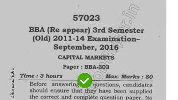 [2016] Mdu BBA 3rd Sem Re-Appear Capital Markets Question Paper #MduQuestionPaper