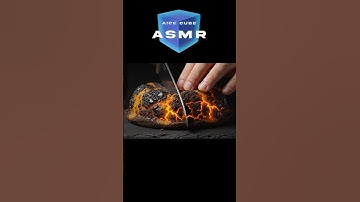 LAVA Cake Cutting ASMR // Green - Orange // Veo 3