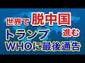 トランプ大統領、WHOに最後通告。世界で脱中国化進む！新型コロナウイルスの発生源と初期対応を巡り、独立した調査機関設置決議。（畠山元太朗）