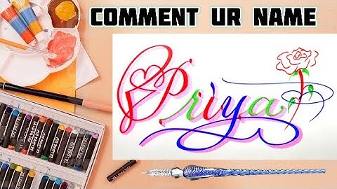 Priya Name Signature Calligraphy Status | How to Draw, Cursive Calligraphy with Cut Marker
