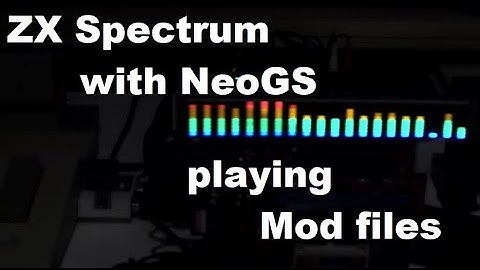 REAL ZX SPECTRUM 128k with NEOGS SOUND CARD and SPECTRUM ANALYZER playing MOD FILES