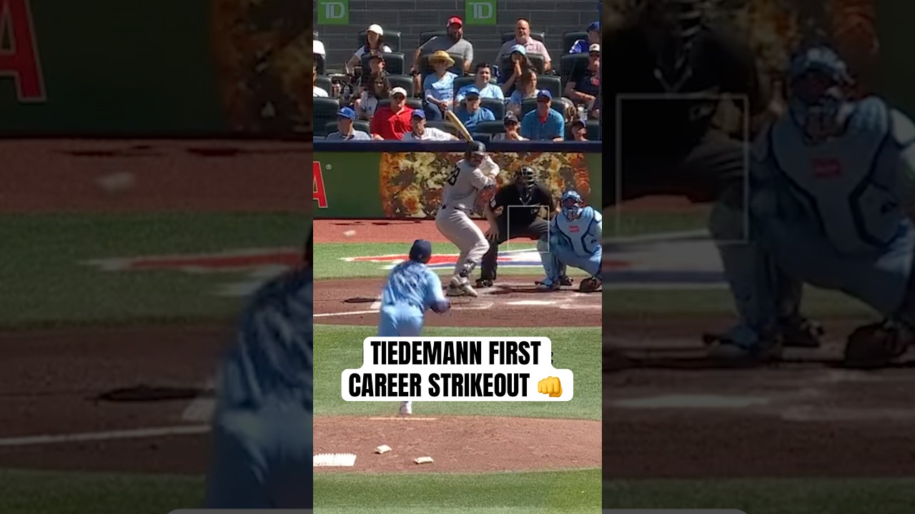 First strikeout secured for Ricky Tiedemann in his MLB debut 👏 #MLB #Toronto #BlueJays