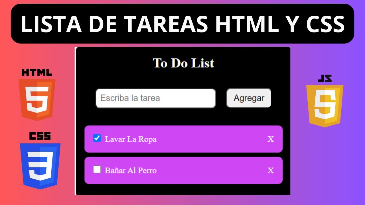 Como hacer un TO DO LIST en JAVASCRIPT | Como hacer una LISTA DE TAREAS ...