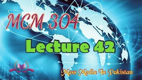 MCM 304 || Lecture 42 || Computer || Mass Media In Pakistan || Short Lecture || VU Lectures