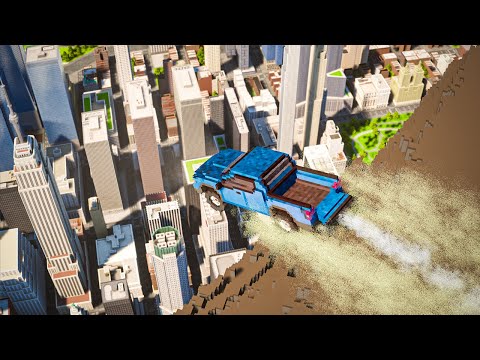 Cars Fall Off a Cliff into Mini New York | Teardown