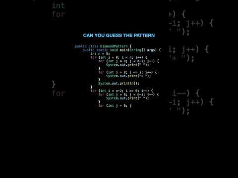 Java Tutorial For Beginners || Printing Diamond Pattern In Java #coding ...