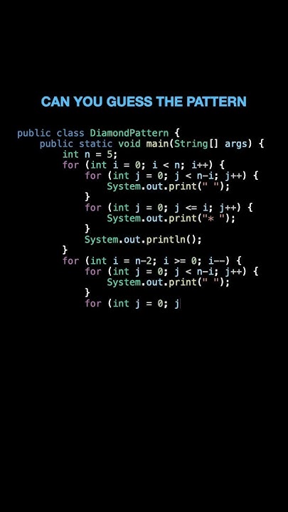 Java Tutorial For Beginners || Printing Diamond Pattern In Java #coding ...