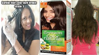 Garnier Hair Color Naturals Cream Riche Permanent Hair Color Darkest Brown  Shade  Review + Demo - YouTube