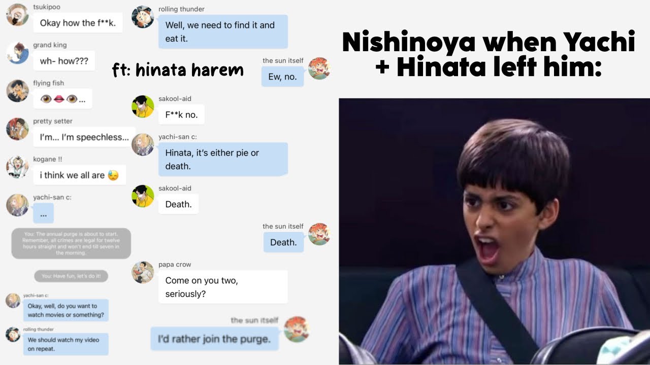 NoyaHinaYachi in the Purge - SimGm Productions skit | ft: Hinata Harem | Haikyuu Texts