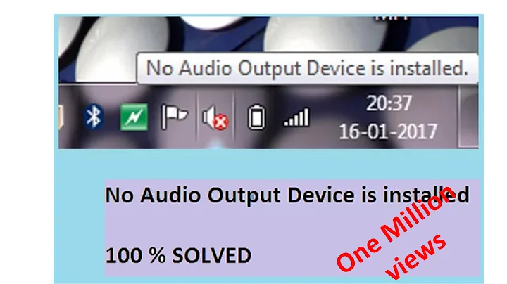 How to solve 'No Audio Output Device is Installed' problem: 100% Solved