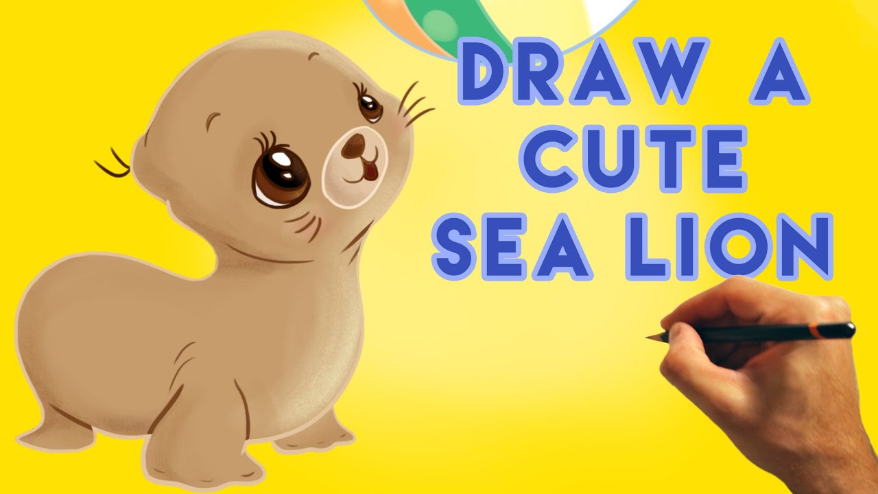 How to Draw a Cartoon Sea Lion - Cute and Easy - Narrated Tutorial