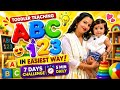 7 Days Challenge 😱 Teach ABC & 123 in Just 5 Min Daily 👶#abcd #alphabet #numbers#toddlerlearning