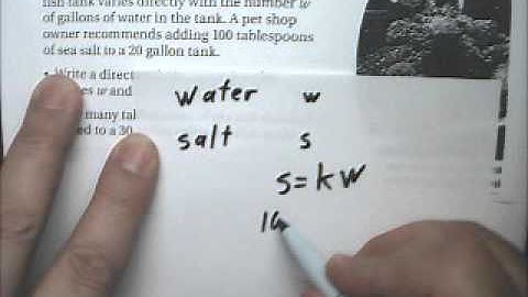 Linear Functions Direct Variation 4 Story Saltwater Aquarium - Tutor Algebra