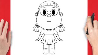 How To Draw Squid Game Doll - Step By Step Drawing Tutorial screenshot 2