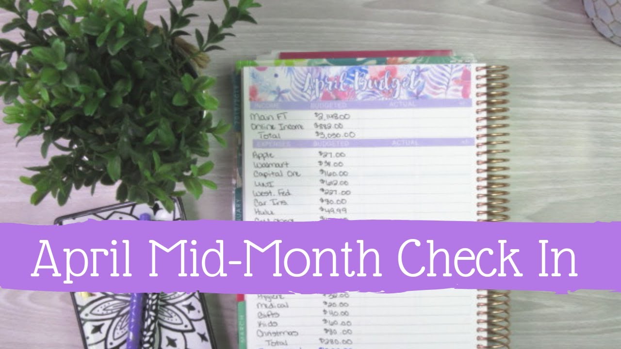 Mid-Month Budget Check-In | April 2019 | Monthly Budget - YouTube