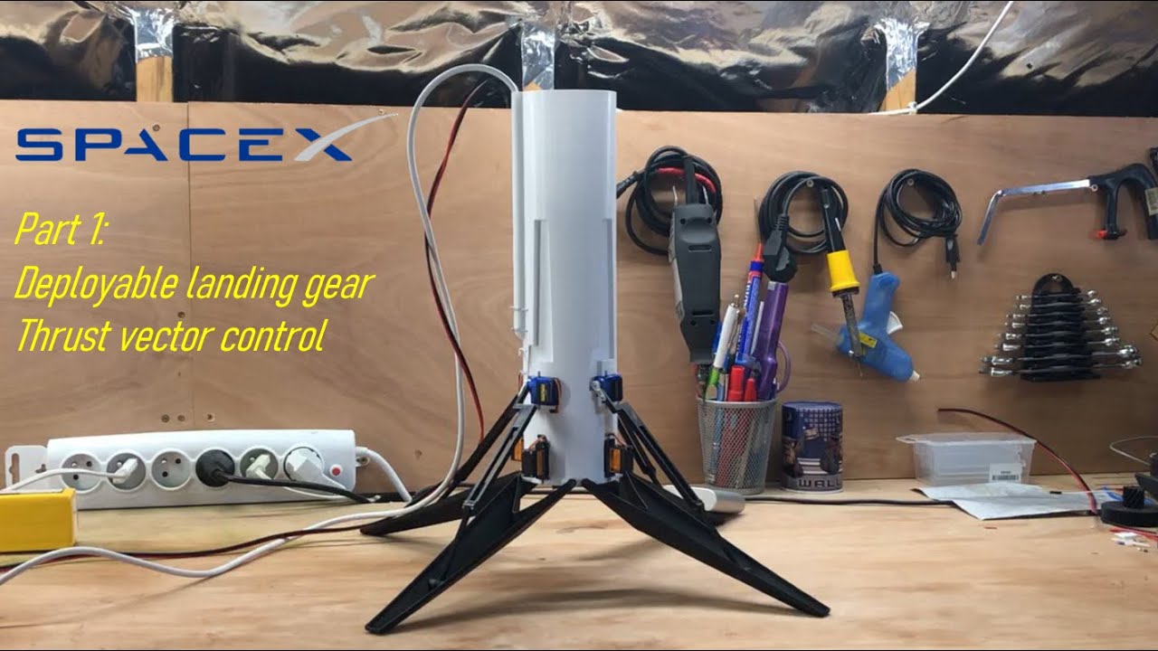 SpaceX inspired edf rocket part 1: deployable landing gear and thrust vector control