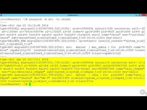 56   Audit Logs and SELinux Commands