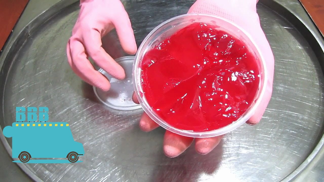 ASMR Red Jelly Ice Cream Rolls | Jelly Ice Cream Recipe | Red Jelly
