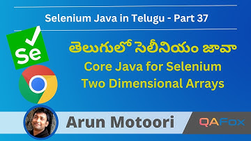Core Java for Selenium in Telugu - Two Dimensional Arrays - Part 37