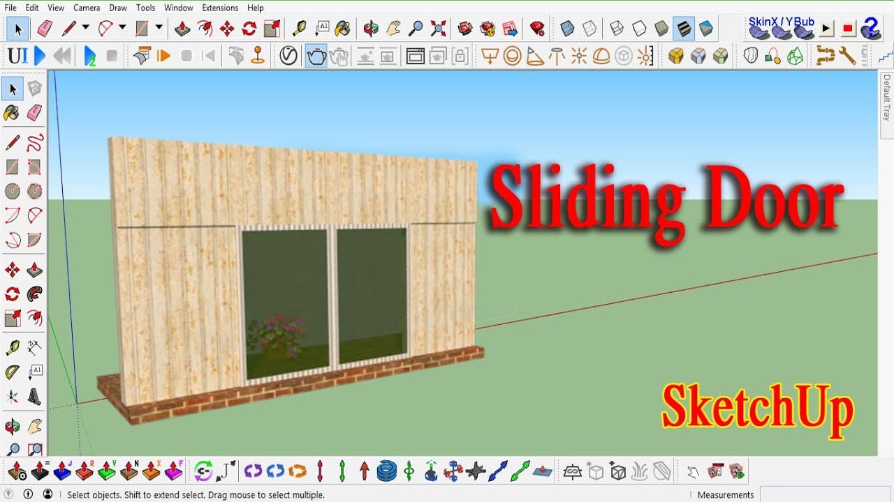 How to make Sliding Door in SketchUp. YouTube