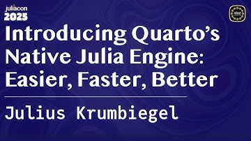 Introducing Quarto’s Native Julia Engine: Easier, Faster, Better | Krumbiegel
