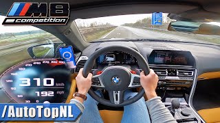 BMW M8 COMPETITION 310km/h TOP SPEED POV on AUTOBAHN (NO SPEED LIMIT) by AutoTopNL