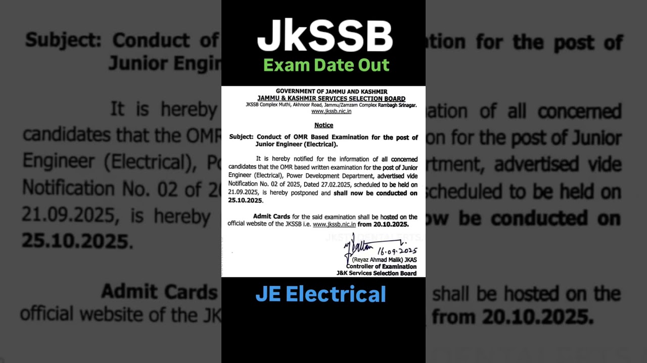 Je Electrical Exam Date Out 