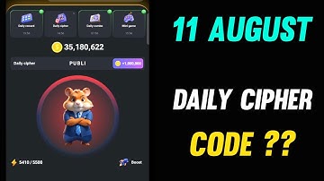 11 August Daily Cipher Code  | Hamster Kombat Today Cipher Code
