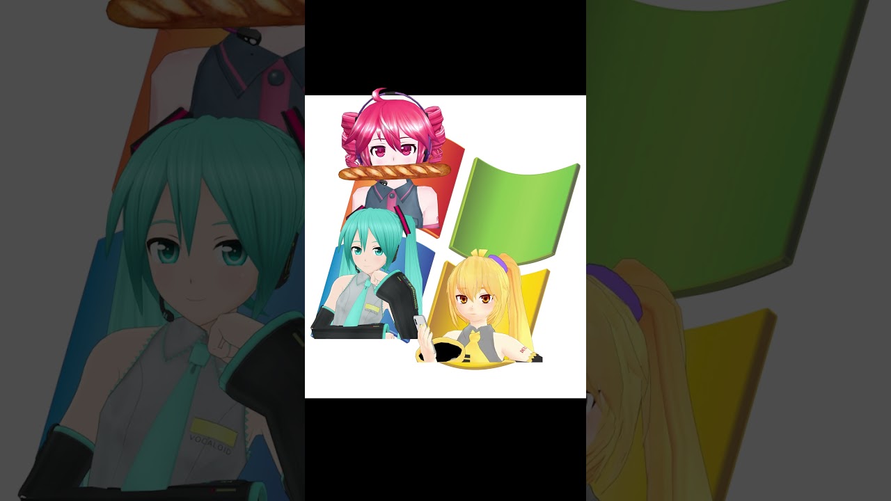 Miku Teto Neru Windows Logo💻#ボカロ #初音ミク #重音テト #亞北ネル