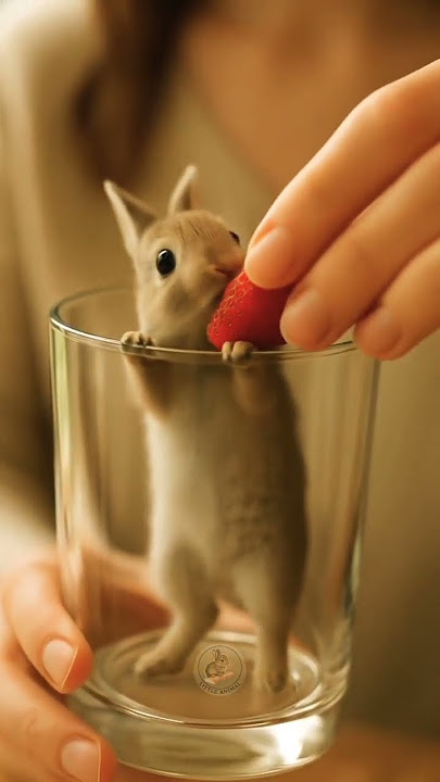 kelinci lucu di dalam gelas kaca. #shorts #shortsviral #cute #kelinci #animals