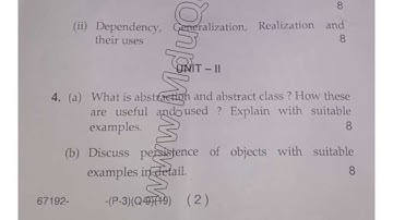 MCA 2nd Sem Object Oriented Analysis & Design Question Paper