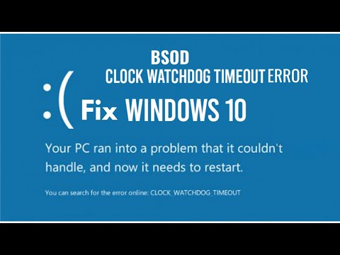 fix clock watchdog timeout blue screen error on windows 10 (Hindi)