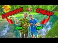 1v1 CHEAP vs. EXPENSIVE Budget FISHING CHALLENGE ( ROD, REEL, LINE, LURE )