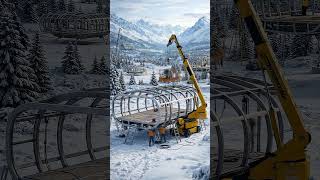 Futuristic Snow Pods in the Mountains ❄️🏔️ | Luxury Winter Living #shorts #timelapse #ai