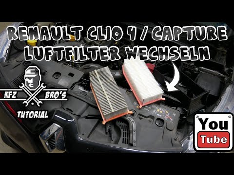 Renault Clio 4 Capture Luftfilter Wechseln Anleitung Air Filter Replacement Youtube