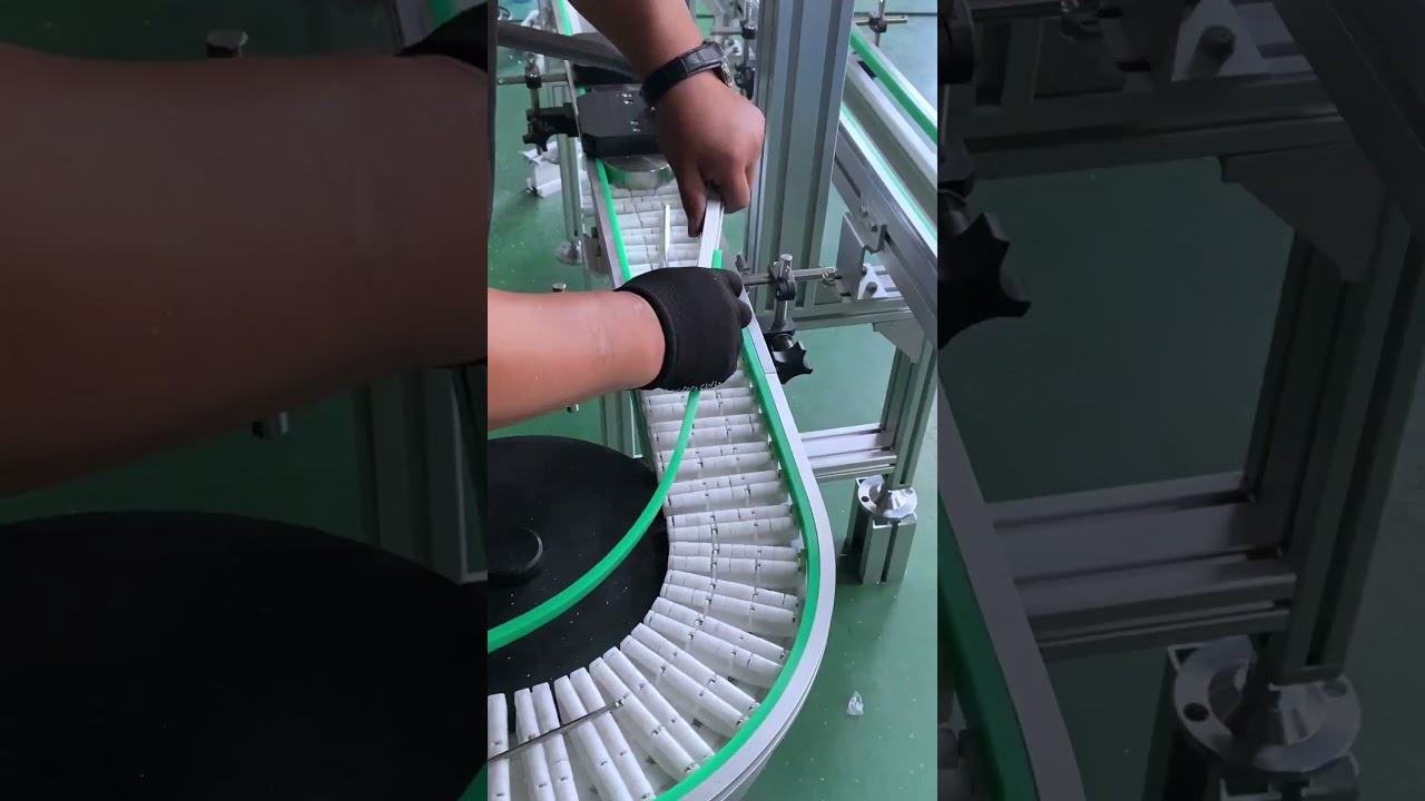 Flexible roller top chain conveyor