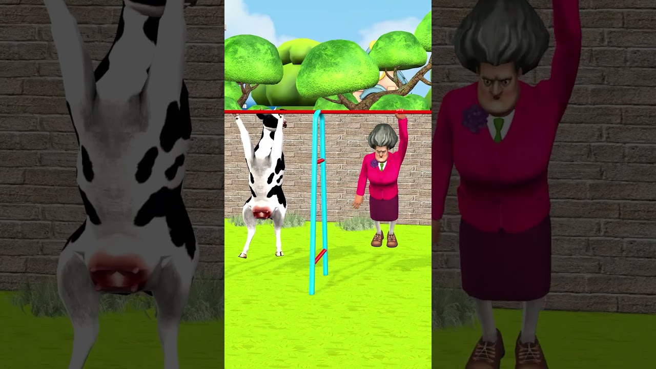 Funny Cow vs Scary Teacher 🐮🤩👍 