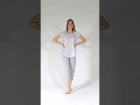 Купить Хлопковый комплект с капри VIENETTA 2125460000 в Украина в Lingerie.ua - Одяг для дому та відпочинку, Видео 1