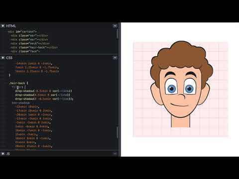 Drawing a boy with curly hair with HTML and CSS