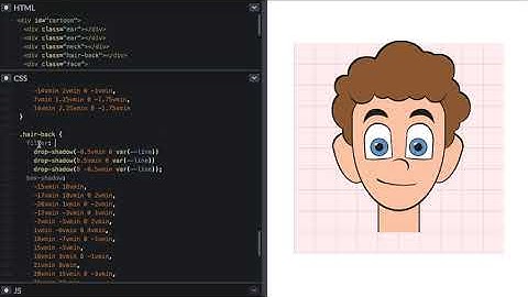Drawing a boy with curly hair with HTML and CSS
