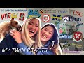 My Twin&#39;s College Decision Reactions! | (19 schools: Ivies, UCs, + more)