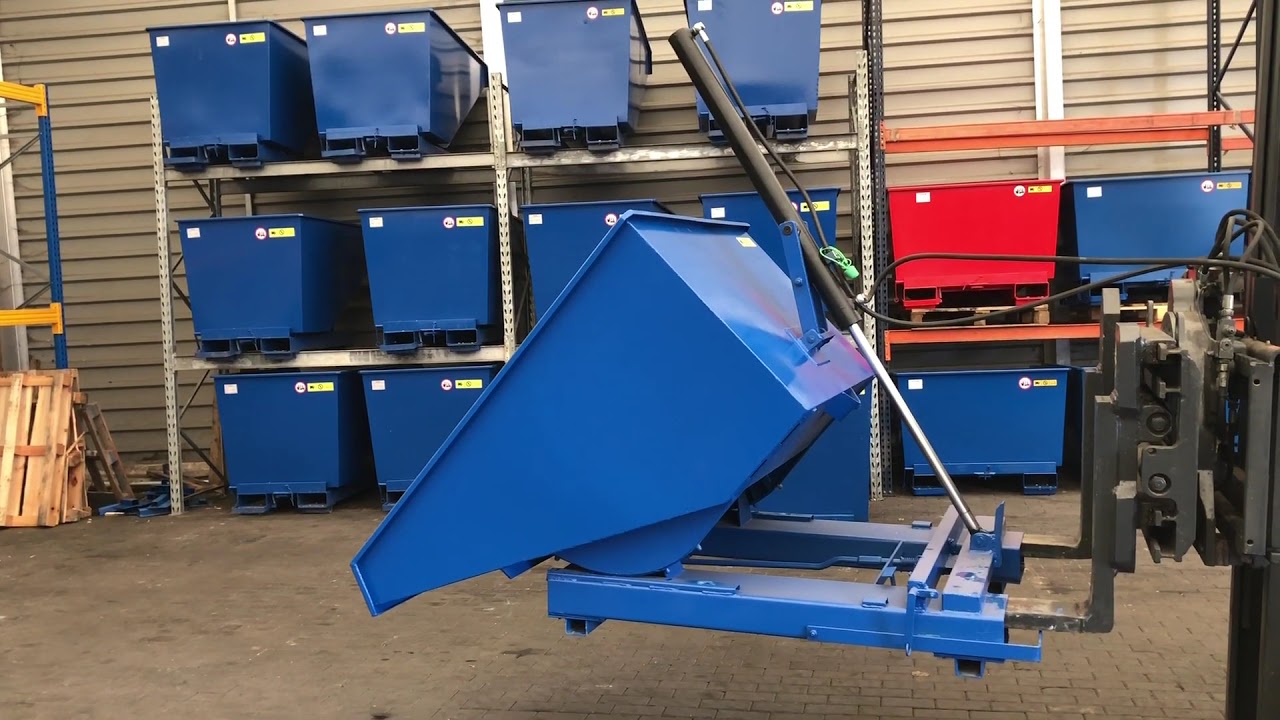 Koleba; Kontener; Pojemnik samowyładowczy 900 litrów z siłownikiem hydraulicznym