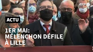 Mélenchon et Quatennens défilent à Lille pour le 1er mai | AFP Images