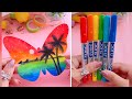 Easy Sunset Painting Hacks with DOMS Coloring Brush Pen for Beginners/Cool Painting Hacks &amp; Art Idea