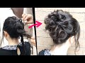 簡単！ロングの方オススメ！丸三つ編み２本でできる！時短でかわいいお団子ヘアアレンジ！MESSY BUN | hair arrange | Updo Hairstyle | hair tutorial