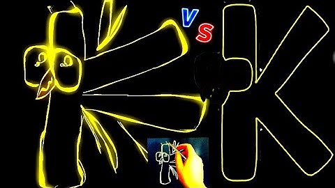 How To Draw Alphabet Lore Letter "K" | NEON Easy Step By Step Drawing Tutorials