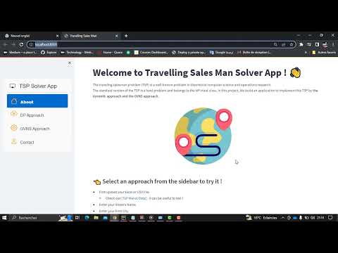 Web application for solving traveling salesman problem by Dynamic Programming and GVNS