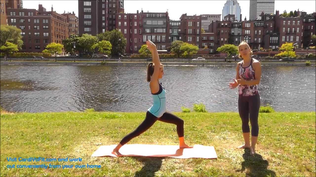 How to do Warrior One (1) - CardiYoFit.com Yoga Pose Instructions
