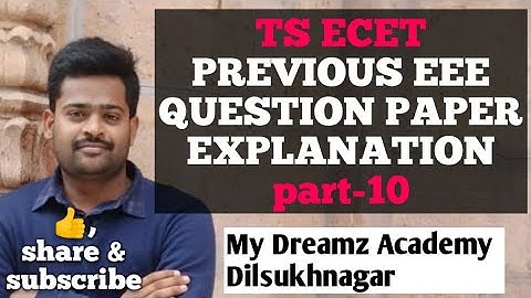 TS ECET previous EEE QUESTION PAPER EXPLANATION part 10